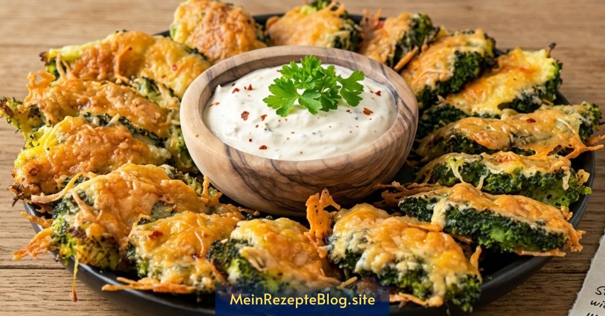Cheesy Brokkoli-Smash mit Dip