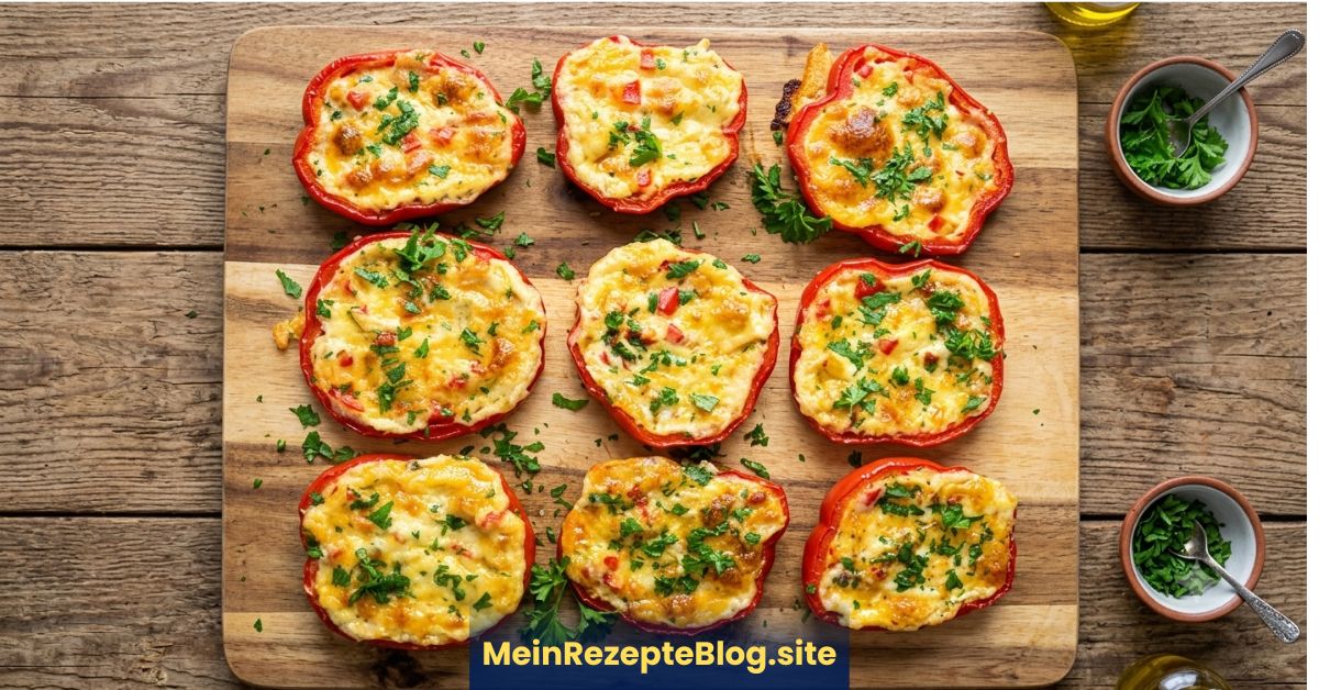 Gefüllte Paprikaringe mit Käse-Feta-Füllung
