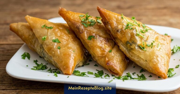 Knusprige Reispapier-Dreiecke mit Spinat-Frischkäse-Füllung