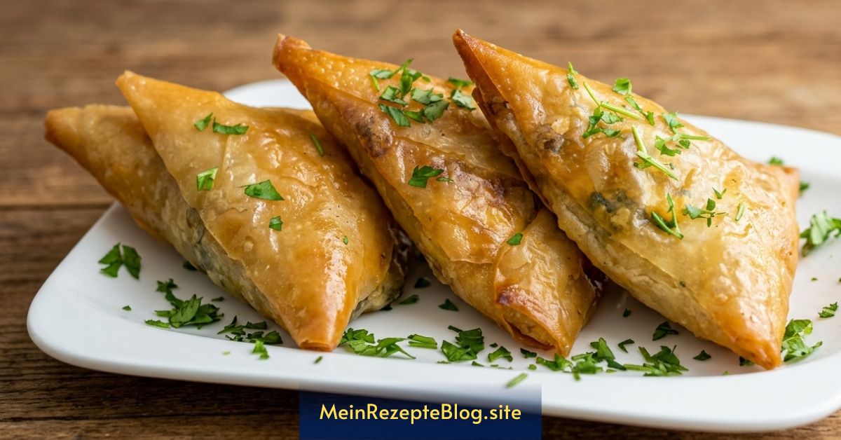 Knusprige Reispapier-Dreiecke mit Spinat-Frischkäse-Füllung