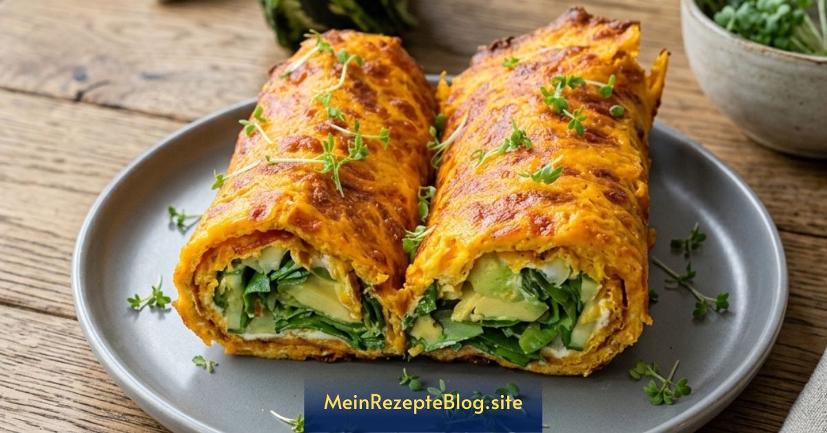 Low-Carb Karotten-Wrap mit Frischkäse & Avocado