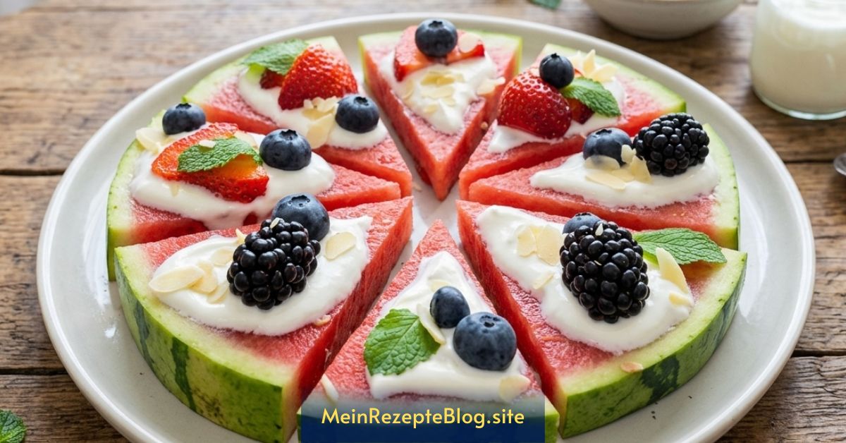 Melonenpizza mit Beeren & Joghurt