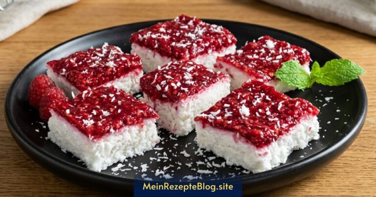 No-Bake Kokos-Himbeer-Kuchen