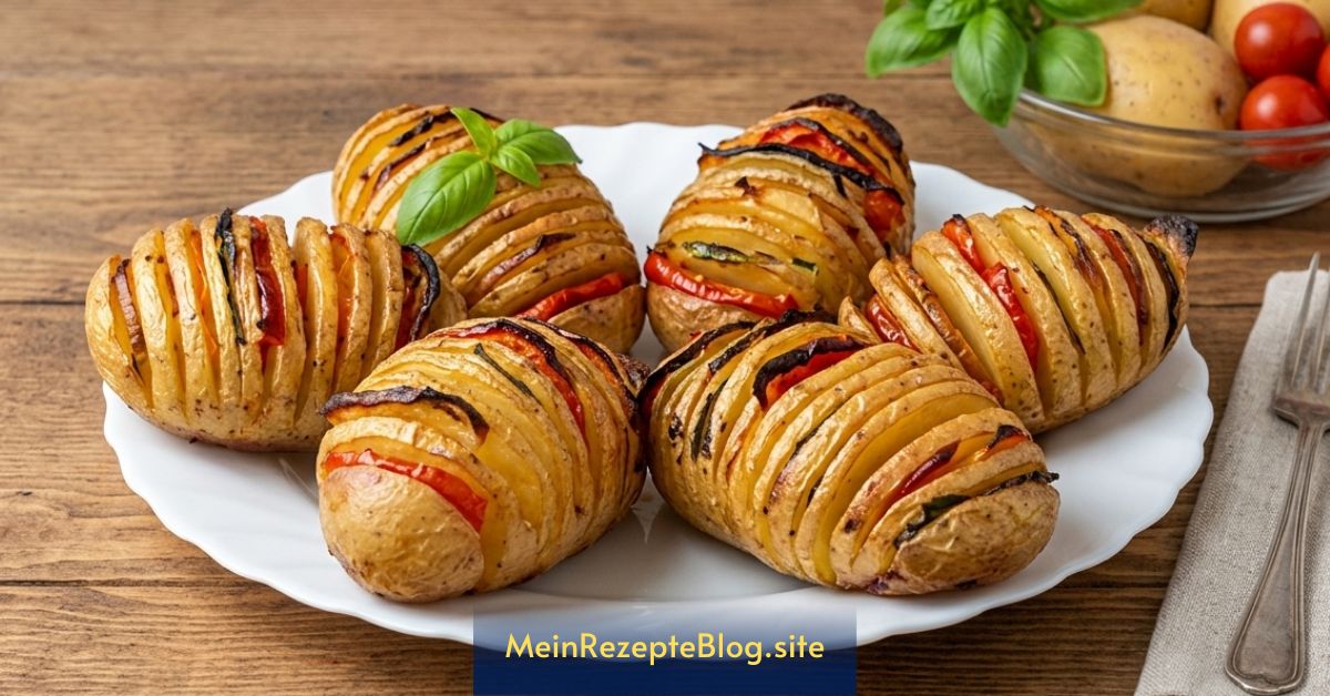 Ofen-Kartoffeln mit Gemüse-Riffelung Mediterrane Art
