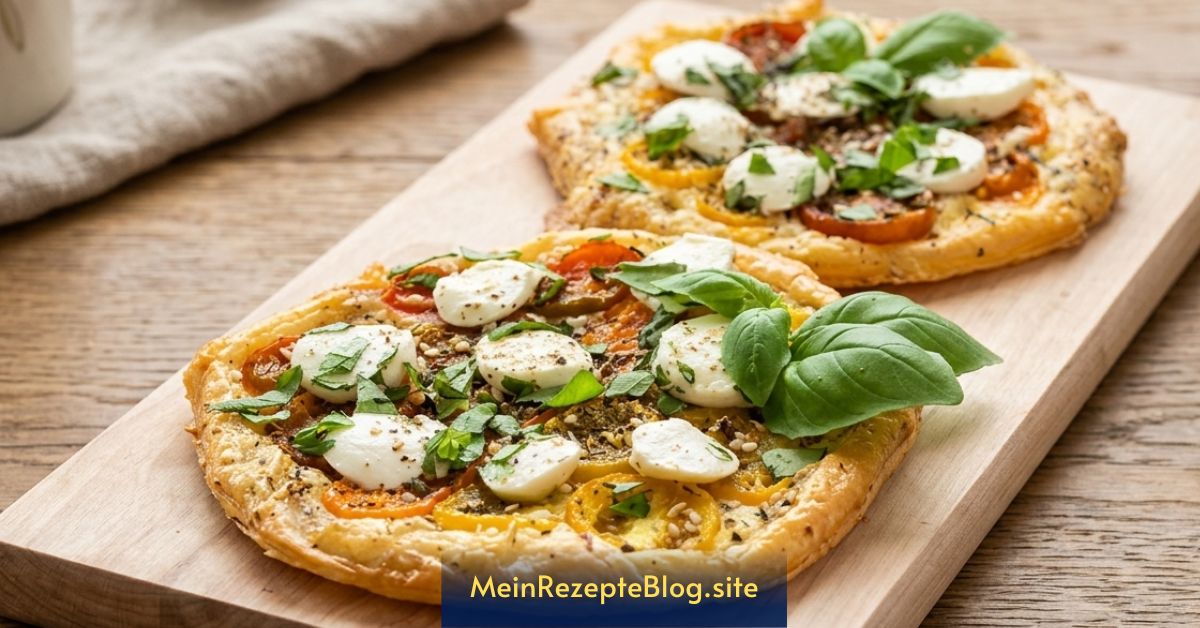 Reispapier-Tarts mit Mini-Mozzarella & Tomaten
