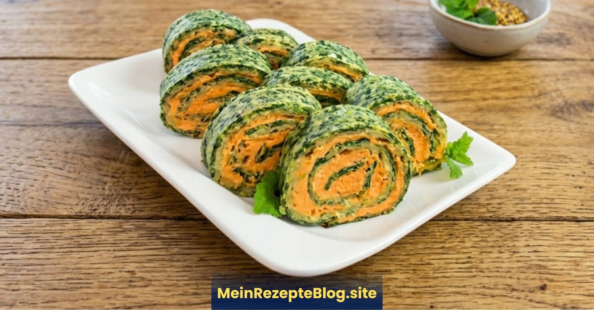Spinatrolle mit Frischkäsefüllung