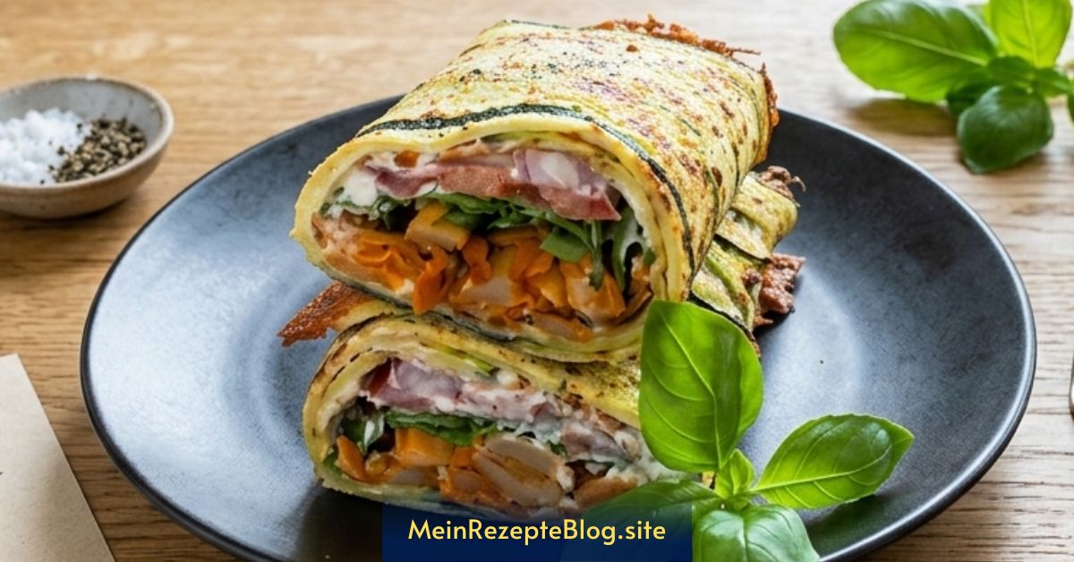 Zucchini-Wrap mit Veggie-Gyros & Quark-Kräuter-Dip